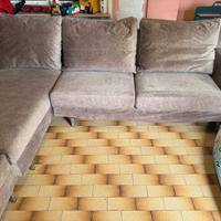 Divano a L in tessuto - marrone tortora