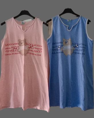 Camicia da Notte Rosa & una Azzurra con Orsetto 
