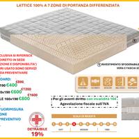 Materasso Lattice 100% alto 20 cm 7 zone sfoderab.