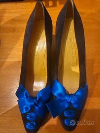 Scarpe Bruno Magli, Nero, Camoscio, Fiocco Blu