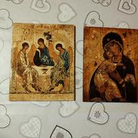  2 icone stampa sul legno 