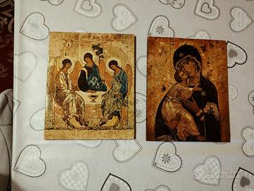  2 icone stampa sul legno 