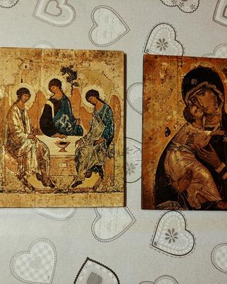  2 icone stampa sul legno 