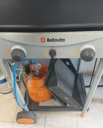 Barbecue a gas  Bellavita 2 fuochi con carrello