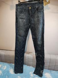 jeans pantaloni aderenti skinny Pinko pizzo