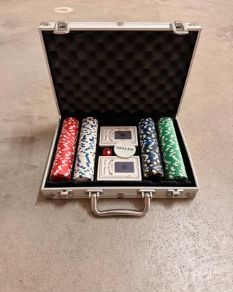 Valigetta in alluminio poker con fiches