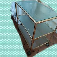 Carrello in alluminio e vetro