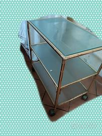 Carrello in alluminio e vetro