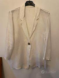 Giacca in lino bianca tg L/XL