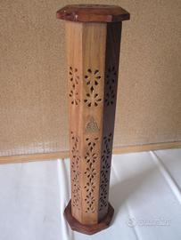 Scatola porta incenso bruciatore verticale in legn