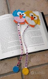 Segnalibro gufo fatto a mano in feltro pannolenci