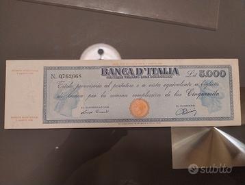 5000 LIRE TITOLO PROVVISORIO LUOGOTENENZA 4/8/1945