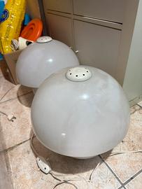 Coppia lampade vetro e plexy anni 70 design