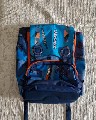 Zaino Seven reversibile blu e arancione