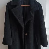 Cappotto Teddy Lungo Nero - Caldo e Foderato