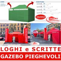 Gazebo pieghevoli personalizzati logo scritte