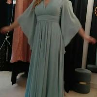 Abito elegante verde cerimonia donna.