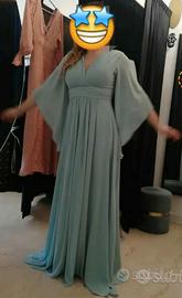 Abito elegante verde cerimonia donna.