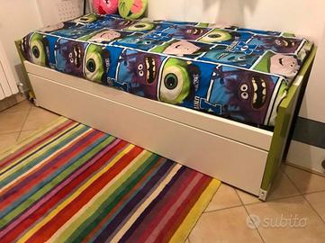 Letto verde cameretta ragazzo + letto estraibile