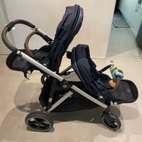 Cybex Gazelle S passeggino gemellare blu navy