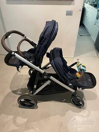 Cybex Gazelle S passeggino gemellare blu navy