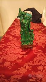 statina di malachite e collana 