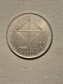 Moneta 100 lire 1974 commemorativa di G. Marconi