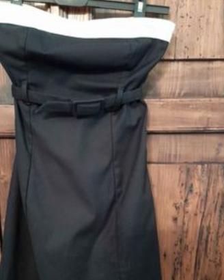 Vestito benetton nero bordo bianco 