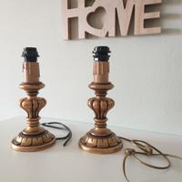 2 basi stelo lampade da tavolo color oro anticato