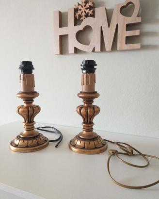 2 basi stelo lampade da tavolo color oro anticato
