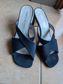 Sabot elegante in raso blu 37