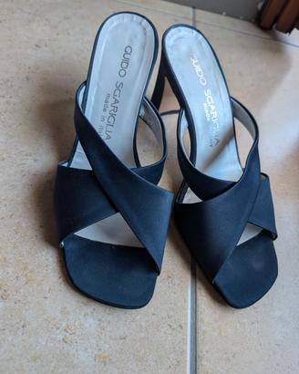 Sabot elegante in raso blu 37