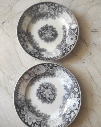 2 piatti fondi Jardinière vintage grigio/nero