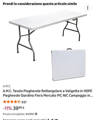 Tavolo da campeggio o giardino