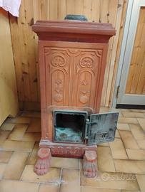 Stufa a legna Felici Prato in terracotta vintage