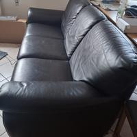 Divano in pelle nero 3 posti