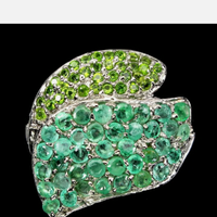 Anello argento 925 e smeraldi