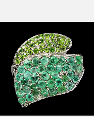 Anello argento 925 e smeraldi