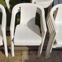 10 sedie bianche in plastica 