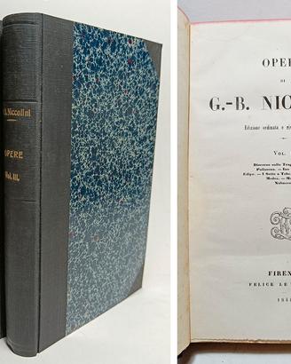 OPERE DI G.-B. NICCOLINI - Prima edizione 1844