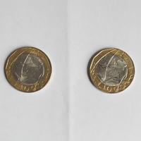 N. 2 Monete 1000 lire Europa Bimetalliche 1997