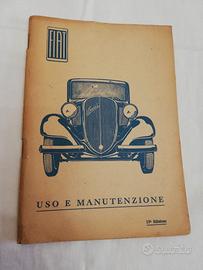 Libretto autovettura  Balilla 1937