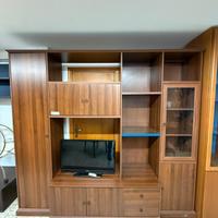 Parete attrezzata color noce scuro