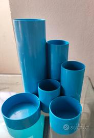 Portapenne organizer scrivania azzurro 