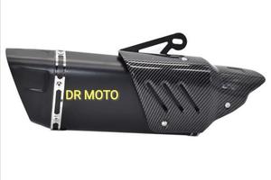 Scarico nero 45 cm con protezione in carbonio 074