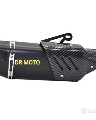 Scarico nero 45 cm con protezione in carbonio 074