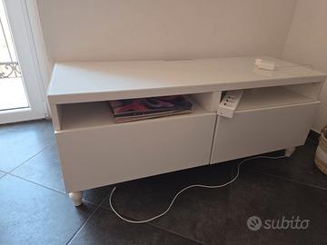 Ikea besta mobile tv con cassetti e ripiano vetro