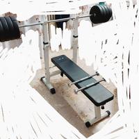 panca piana + pesi + asta + manubri 