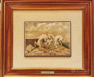 QUADRO "BIANCHI DESTRIERI"(1977) di ALIGI SASSU