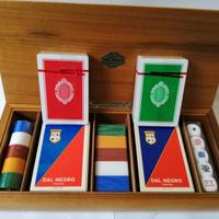 Cassetta LEGNO CARTE FICHES DADI DAL NEGRO anni 90